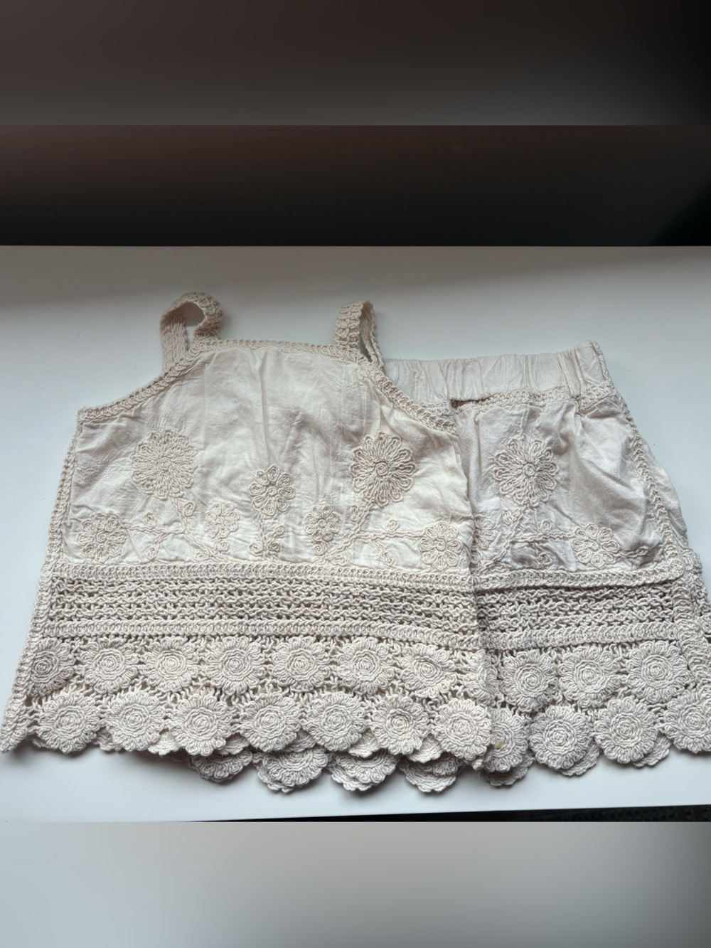 Zara girls beige crochet 2 piece set